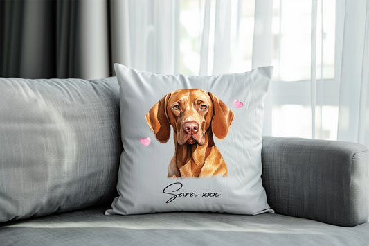 Personalised Vizsla Hearts Cushion Pet Keepsake Gift