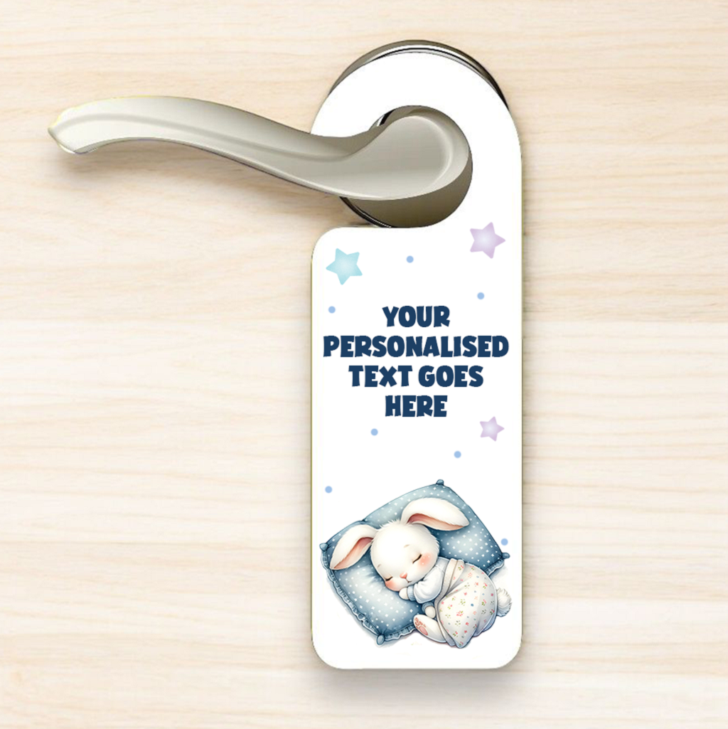 Personalised Rabbit Sleeping Door Hanger Gift