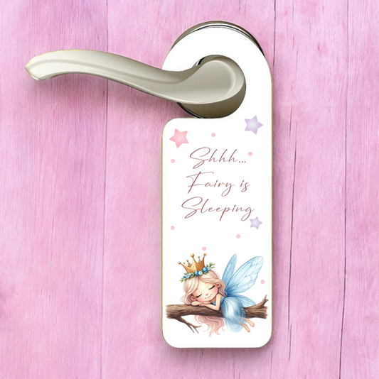Personalised Fairy Blue - Sleeping Door Hanger Gift