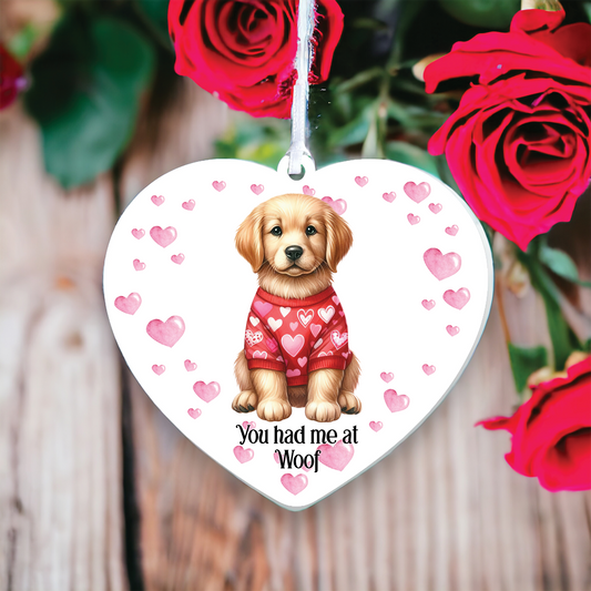 Personalised Golden Retriever Love Decoration