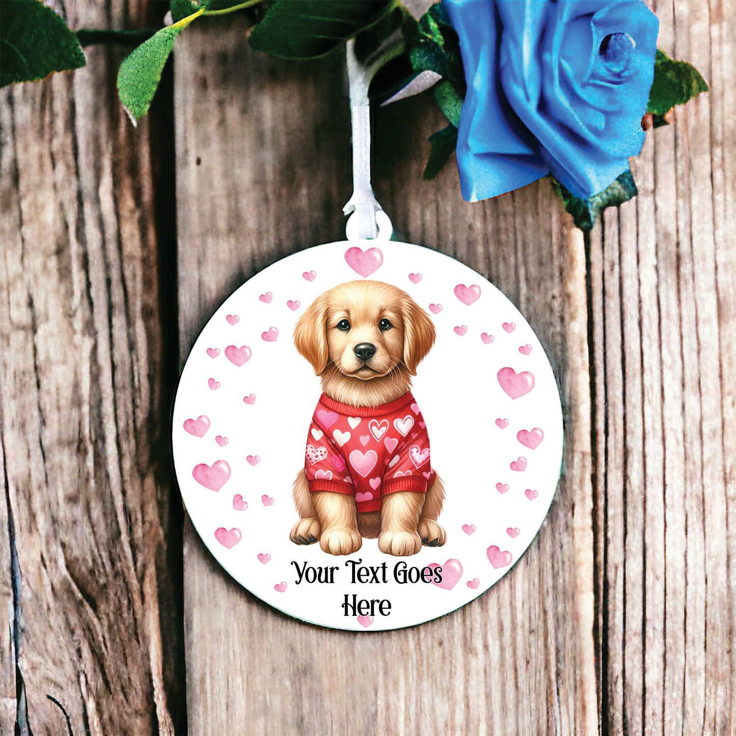 Personalised Golden Retriever Love Decoration