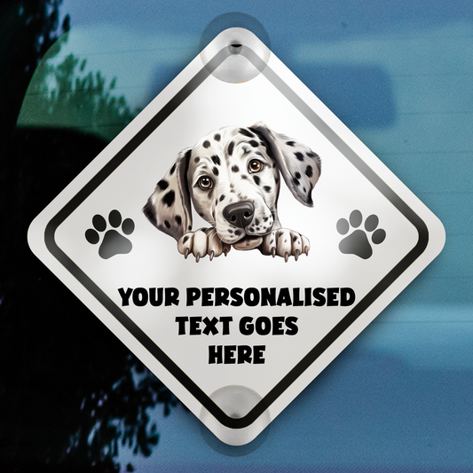 Personalised Dog On Board Car Window Sign - Dalmatian