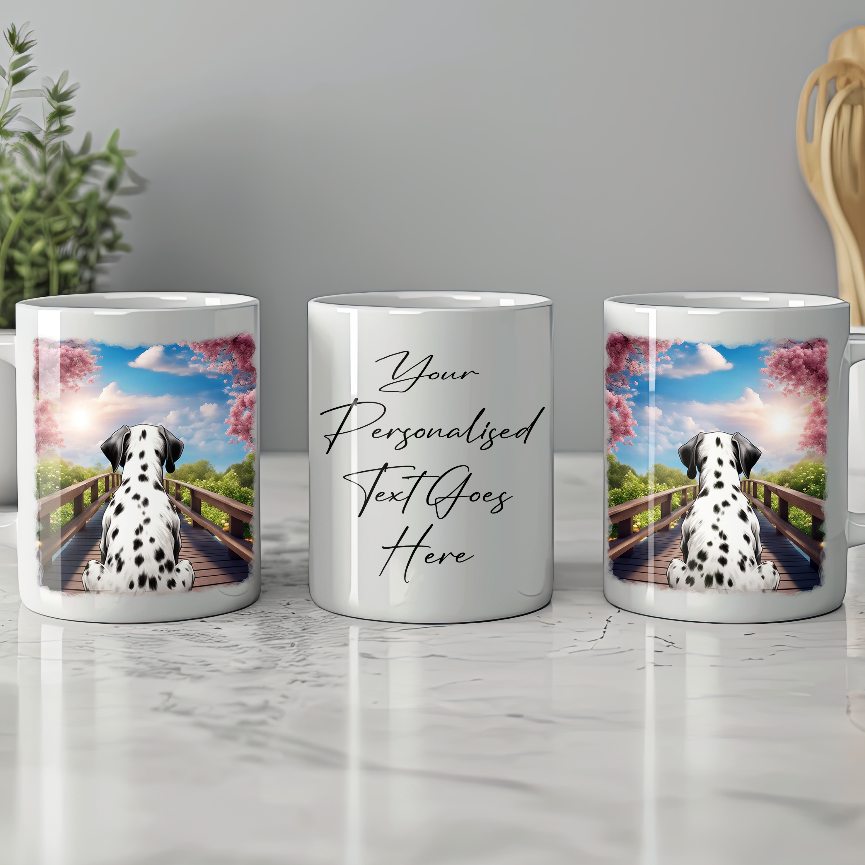 Personalised Bridge Dog Memorial Dalmatian - Keepsake Gift Mug, by Floppsie Moppsie – floppsiemoppsie at floppsiemoppsie.co.uk