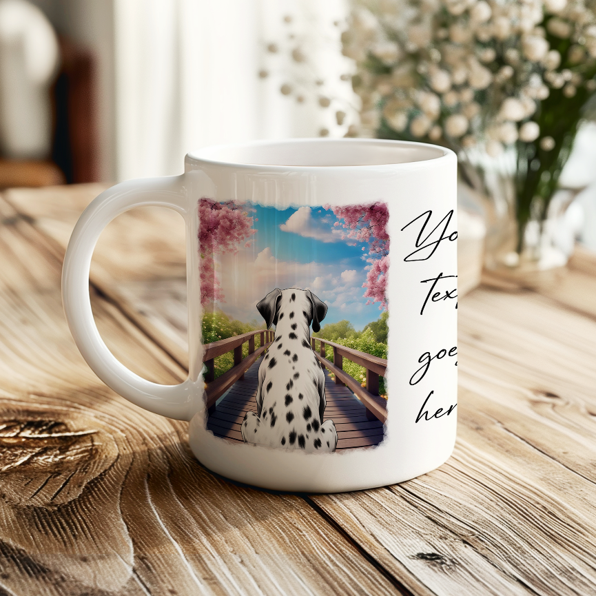 Personalised Bridge Dog Memorial Dalmatian - Keepsake Gift Mug, by Floppsie Moppsie – floppsiemoppsie at floppsiemoppsie.co.uk