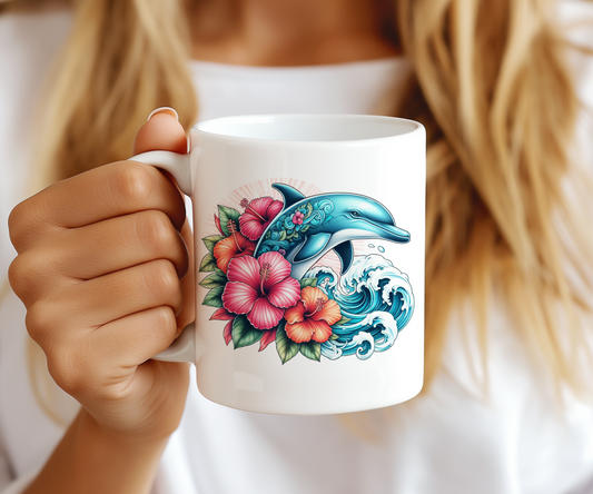 Personalised Keepsake Dolphin - Gift Mug, by Floppsie Moppsie – floppsiemoppsie at floppsiemoppsie.co.uk