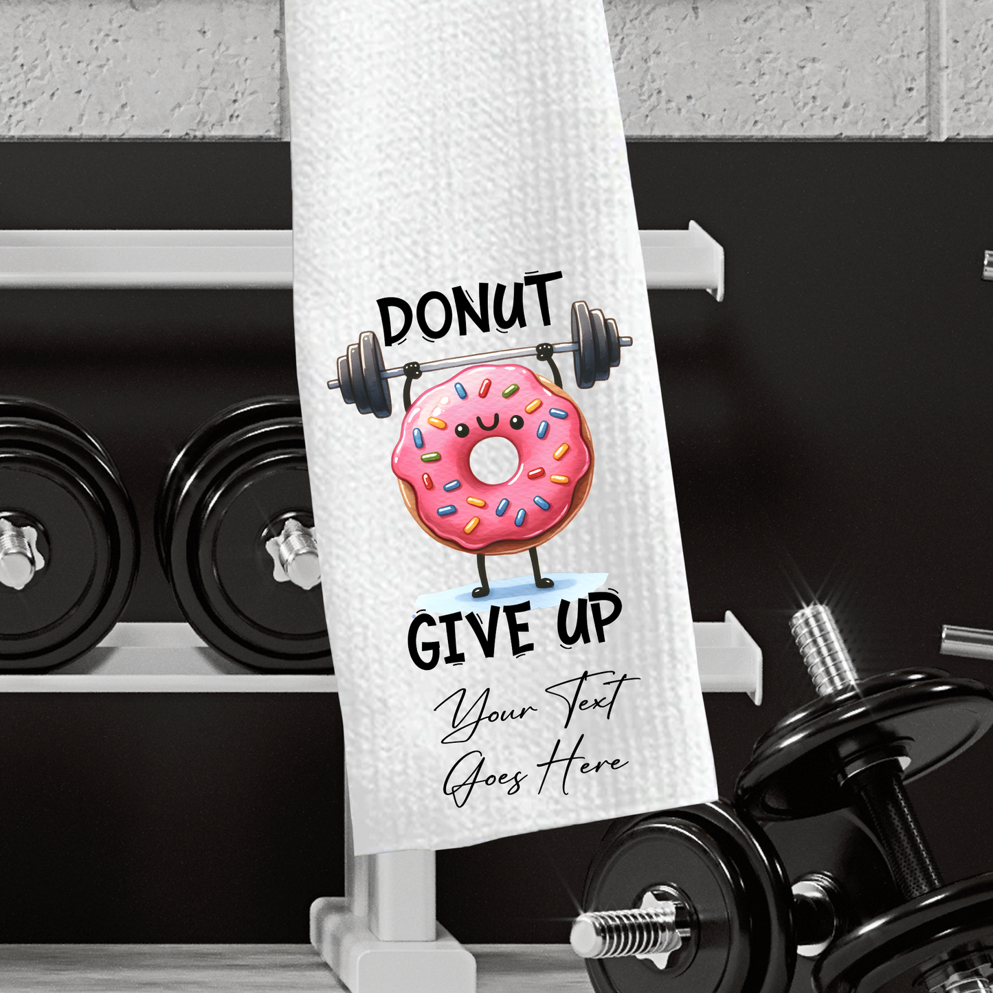 Personalised Doughnut Give Up - Gift Gym Sports Towel