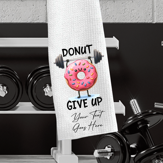 Personalised Doughnut Give Up - Gift Gym Sports Towel