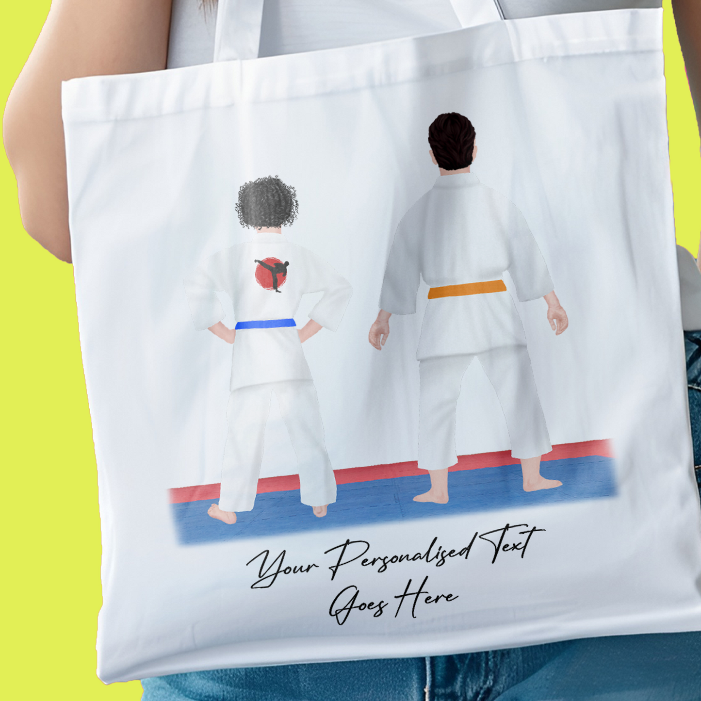 Personalised Karate, Judo, Ju Jitsu, Taekwondo Martial Arts Gi Creator - Tote Bag - 2 People