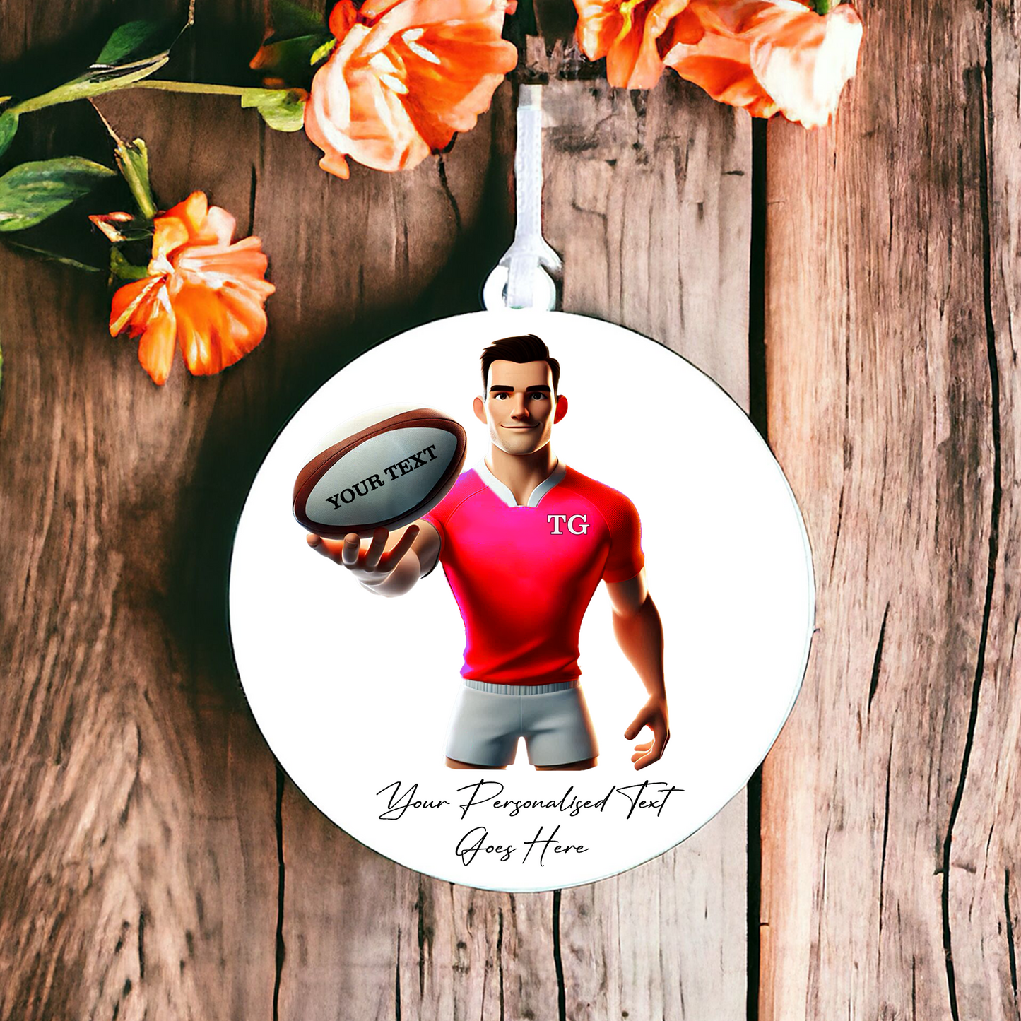 Personalised Rugby Team Shirt Creator - Hanging Decoration