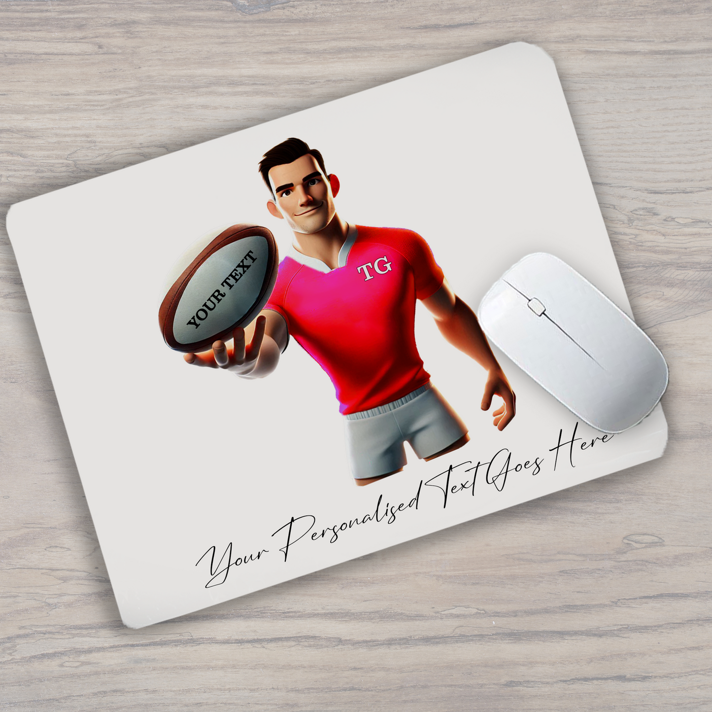 Personalised Rugby Team Shirt Creator - Mouse Mat
