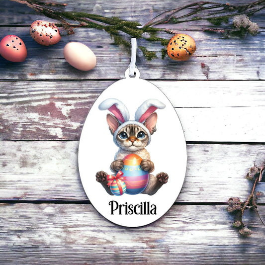 Personalised Devon Rex Easter Egg Decoration