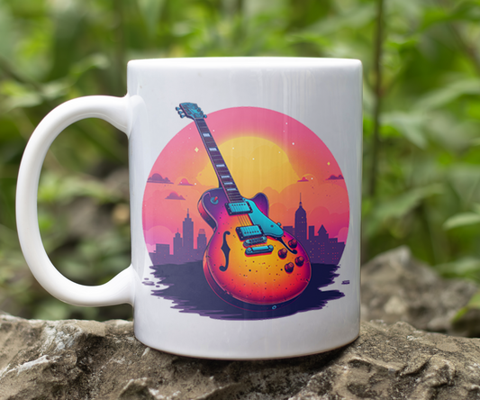 Personalised Keepsake Electric Guitar - Gift Mug, by Floppsie Moppsie – floppsiemoppsie at floppsiemoppsie.co.uk