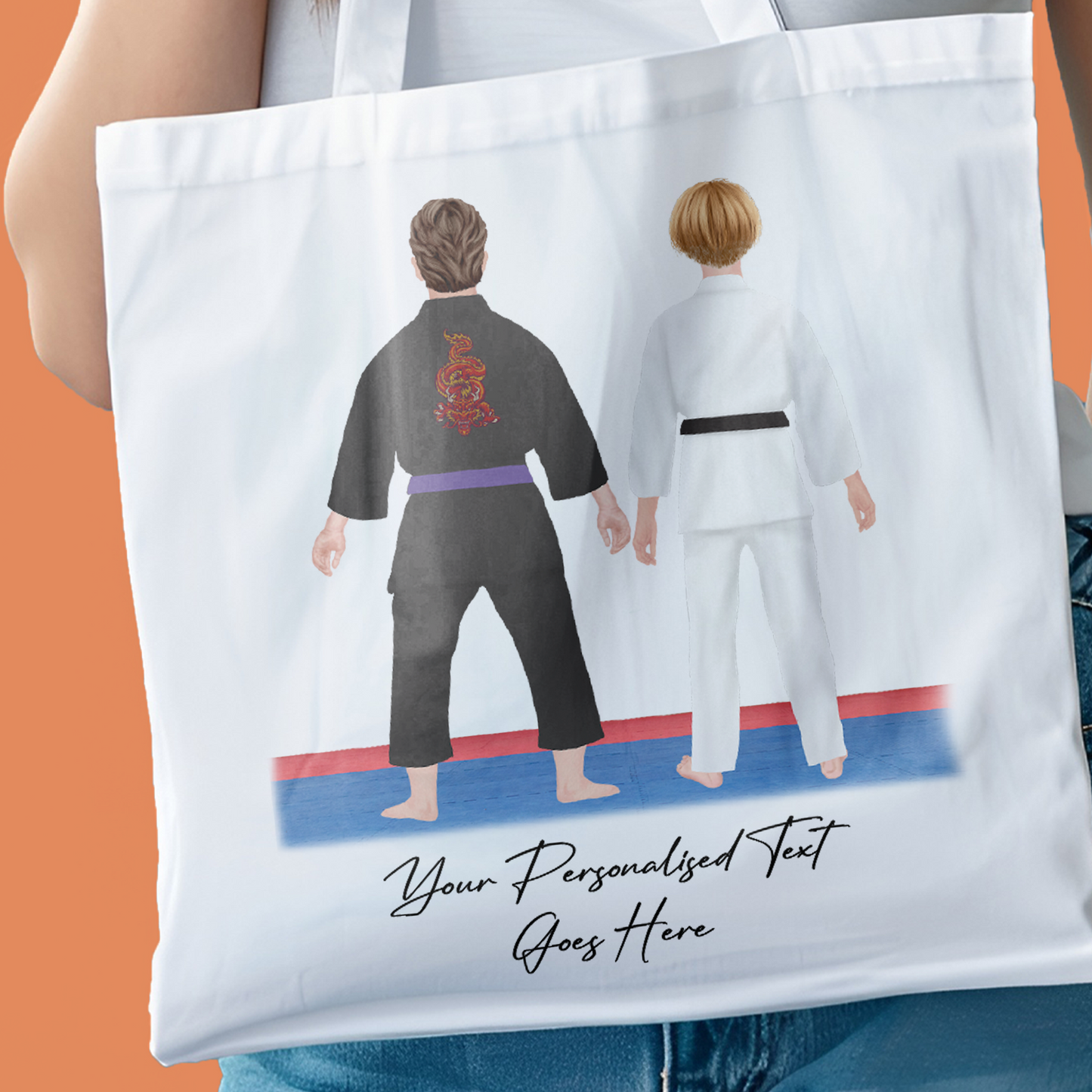 Personalised Karate, Judo, Ju Jitsu, Taekwondo Martial Arts Gi Creator - Tote Bag - 2 People