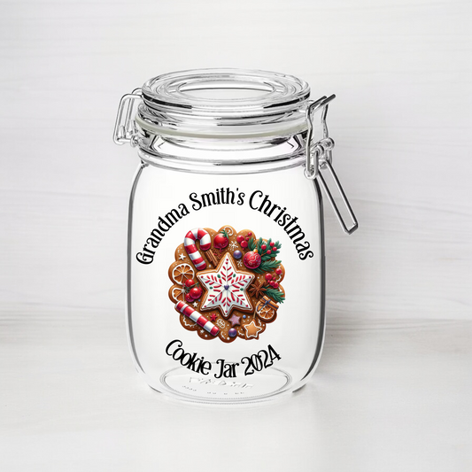 Personalised Christmas Cookie Kilner Style Gift Jar - FJ01