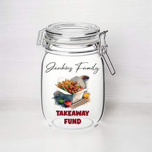 Personalised Takeaway Fund - Kilner Style Gift Jar - FJ05
