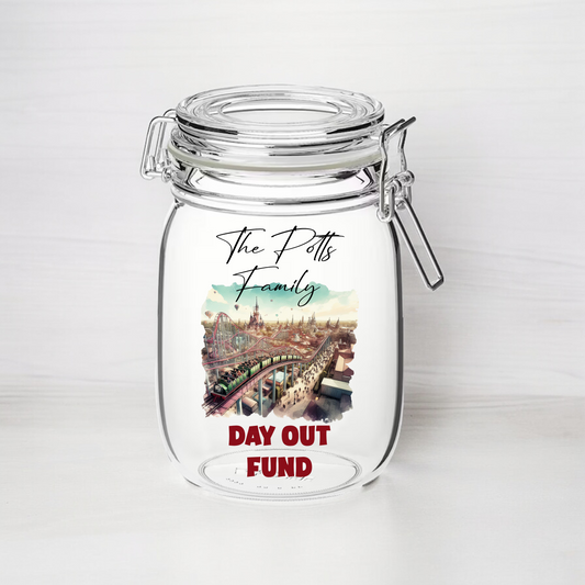 Personalised Day Out Fund - Kilner Style Gift Jar - FJ06