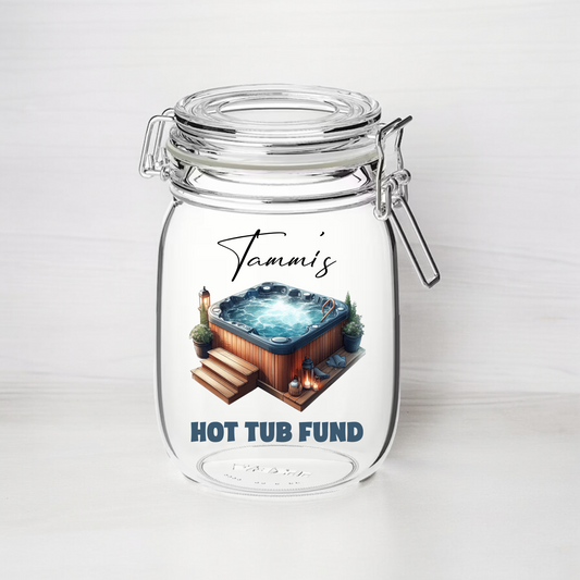 Personalised Hot Tub Fund - Kilner Style Gift Jar - FJ08