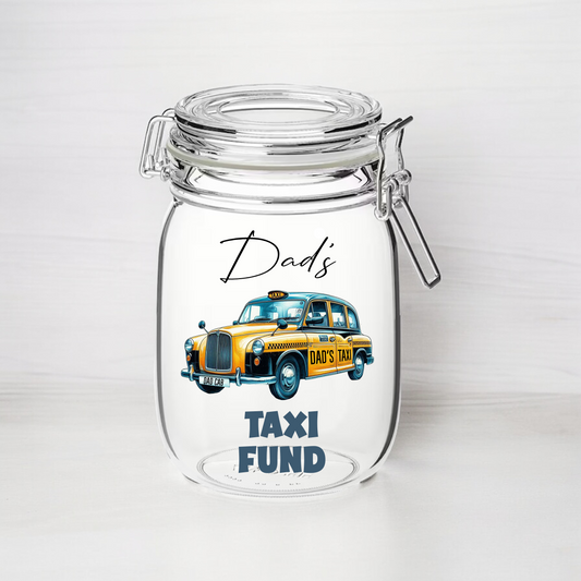Personalised Dad's Taxi Fund - Kilner Style Gift Jar - FJ09