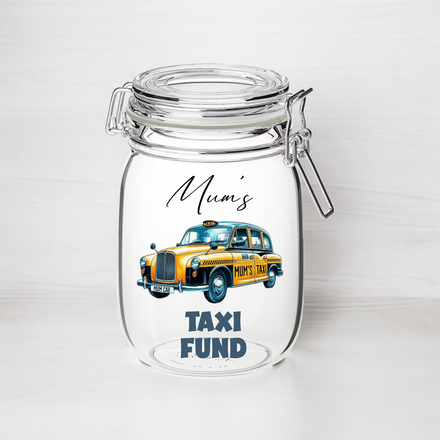 Personalised Mum's Taxi Fund - Kilner Style Gift Jar - FJ10