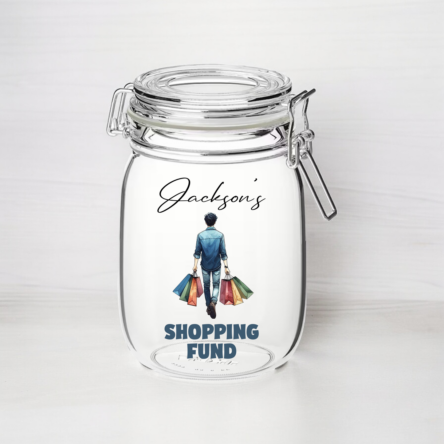 Personalised Shopping Fund - Kilner Style Gift Jar - FJ13