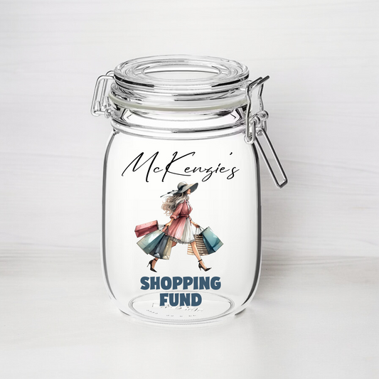 Personalised Shopping Fund - Kilner Style Gift Jar B - FJ14