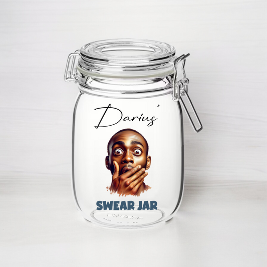 Personalised Swear Jar - Kilner Style Gift B - FJ19