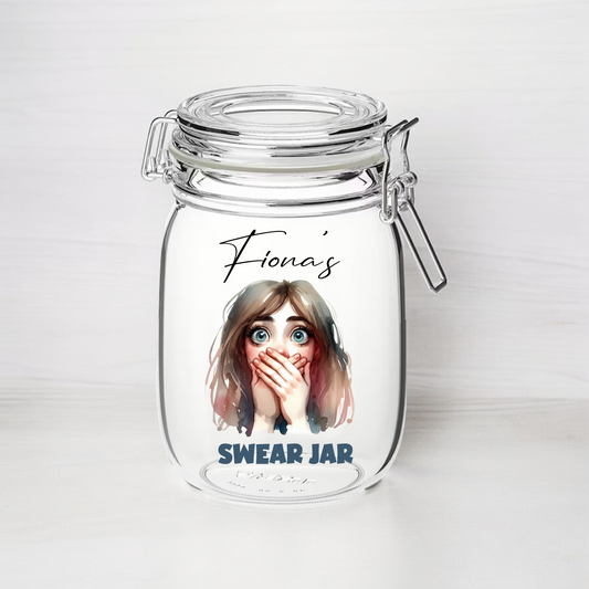 Personalised Swear Jar - Kilner Style Gift C - FJ20