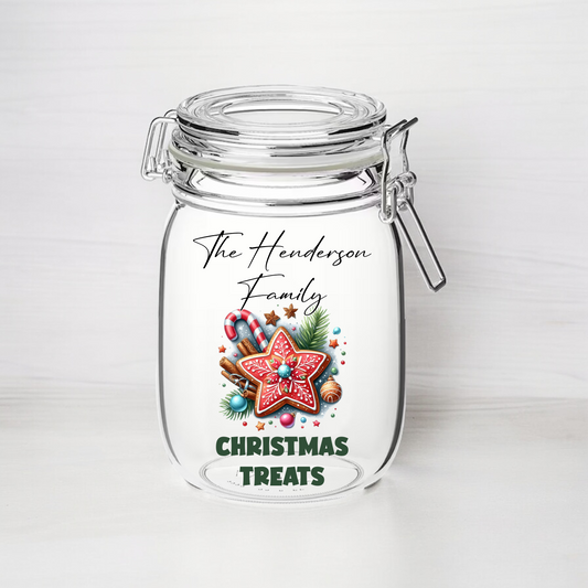Personalised Christmas Treats - Kilner Style Gift Jar - FJ22
