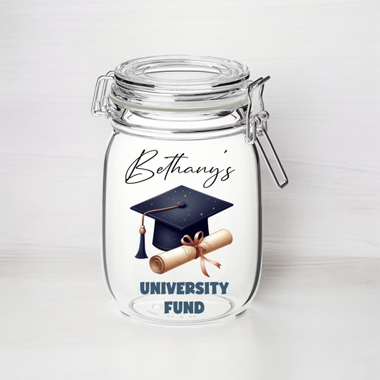 Personalised University Fund - Kilner Style Gift Jar - FJ25