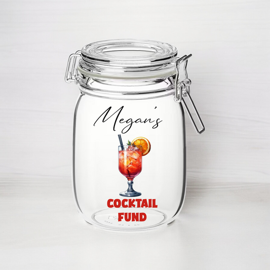 Personalised Cocktail Fund - Kilner Style Gift Jar - FJ26