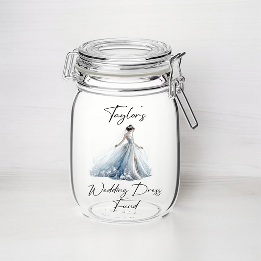 Personalised Wedding Dress Fund - Kilner Style Gift Jar - FJ27