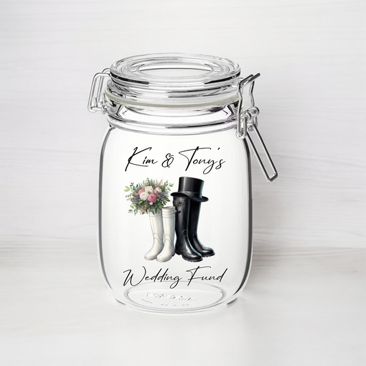 Personalised Wedding Fund - Kilner Style Gift Jar - FJ29