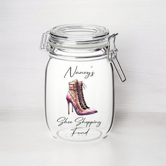 Personalised Shoe Shopping Fund - Kilner Style Gift Jar - FJ30
