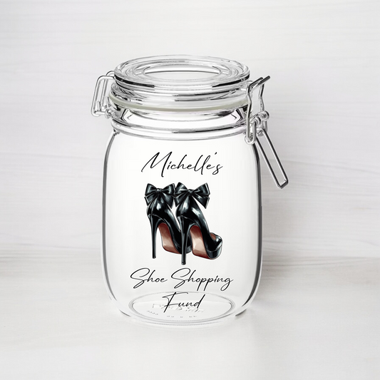 Personalised Shoe Shopping Fund - Kilner Style Gift Jar B - FJ31