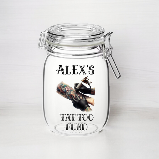 Personalised Tattoo Fund - Kilner Style Gift Jar - FJ33