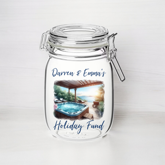Personalised Holiday Fund - Kilner Style Gift Jar - FJ37