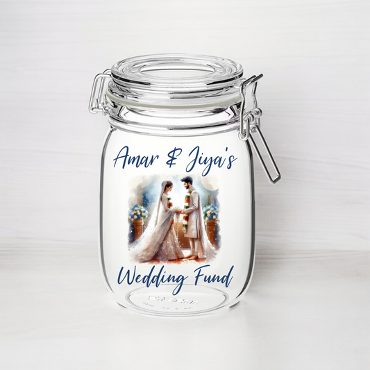 Personalised Wedding Fund - Kilner Style Gift Jar C - FJ41