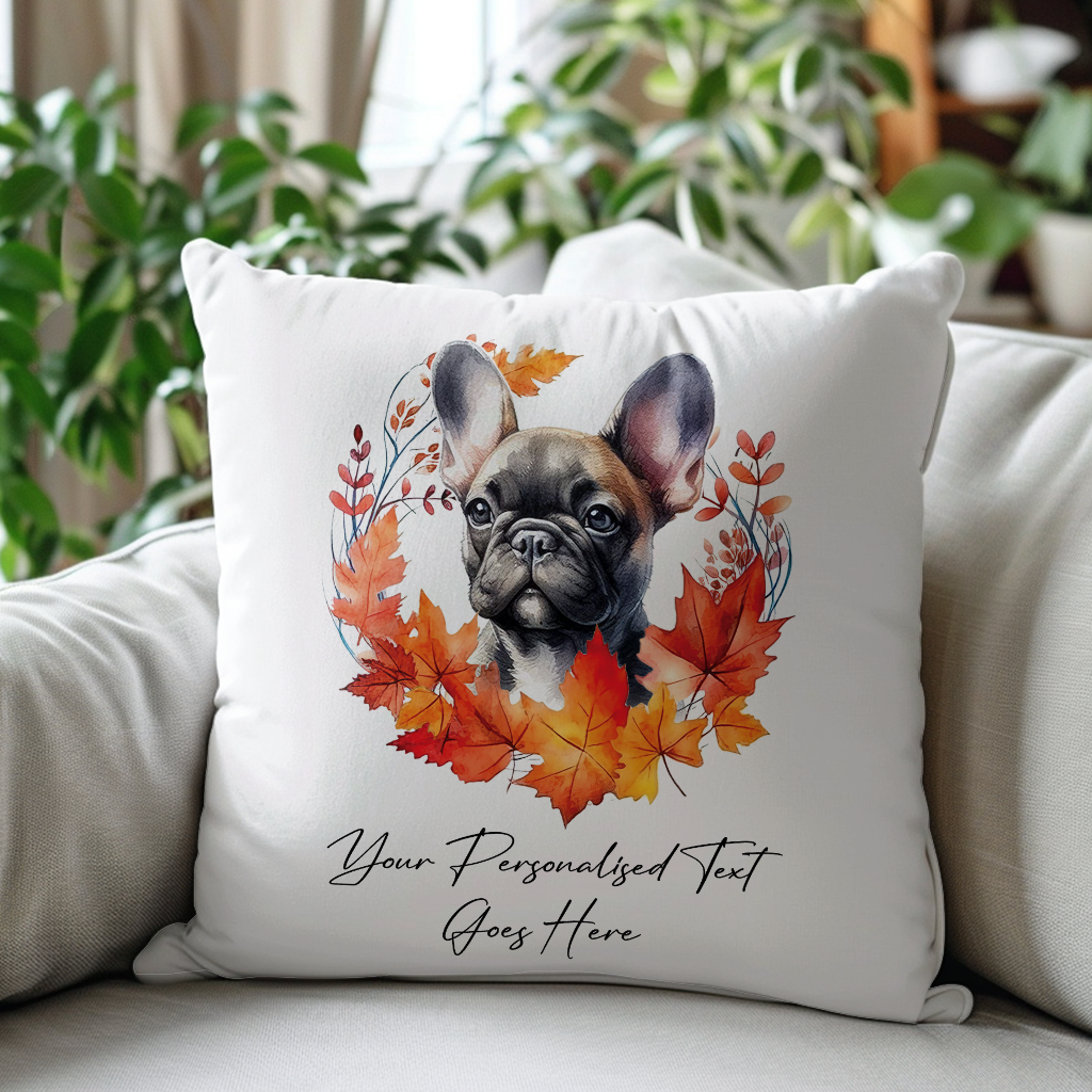 English Springer Spaniel in Autumn Wreath Personalised Gift Cushion Cover