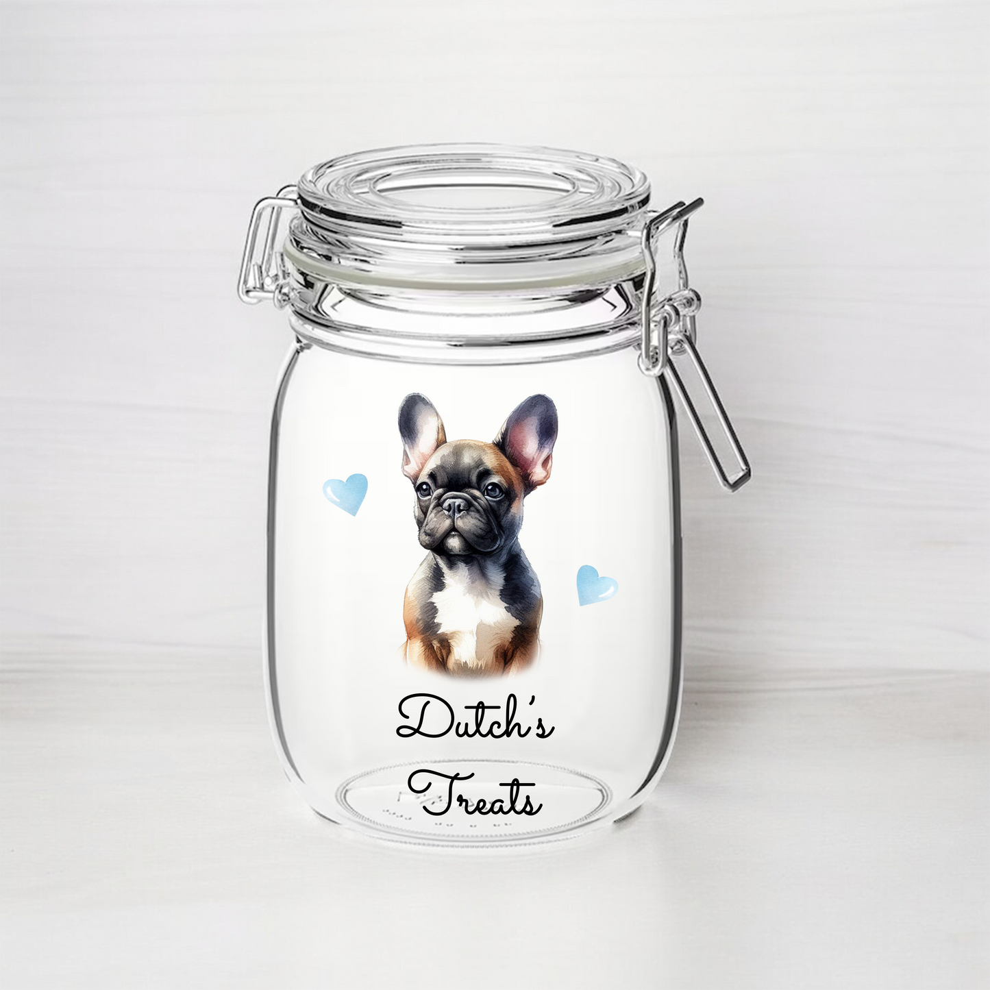 Personalised French Bulldog - Treat Kilner Style Gift Jar - DGJR24