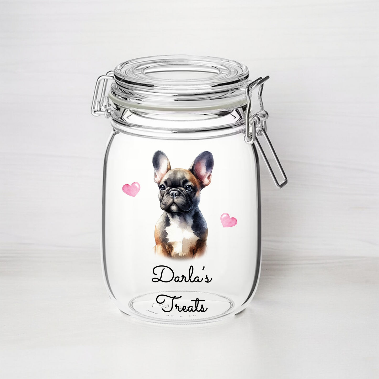 Personalised French Bulldog - Treat Kilner Style Gift Jar - DGJR24