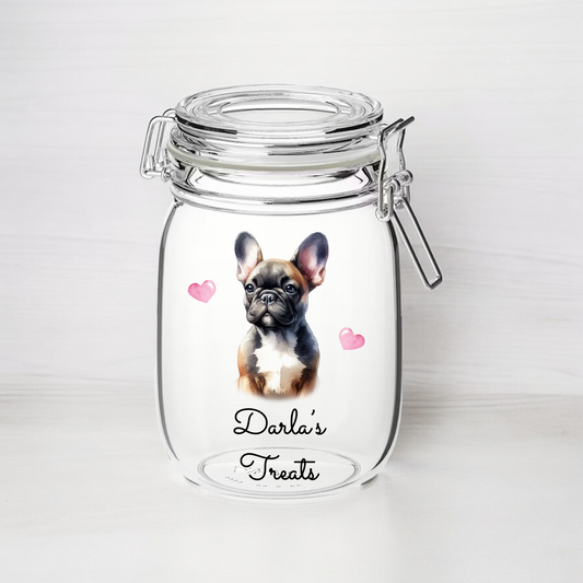 Personalised French Bulldog - Treat Kilner Style Gift Jar - DGJR24