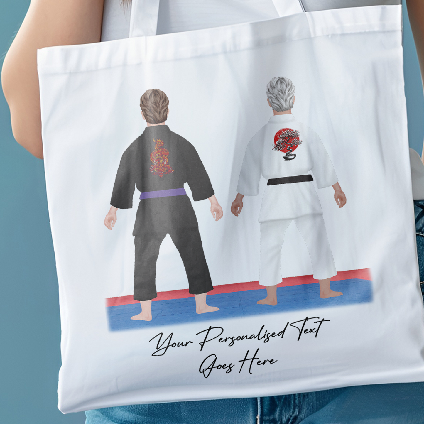 Personalised Karate, Judo, Ju Jitsu, Taekwondo Martial Arts Gi Creator - Tote Bag - 2 People