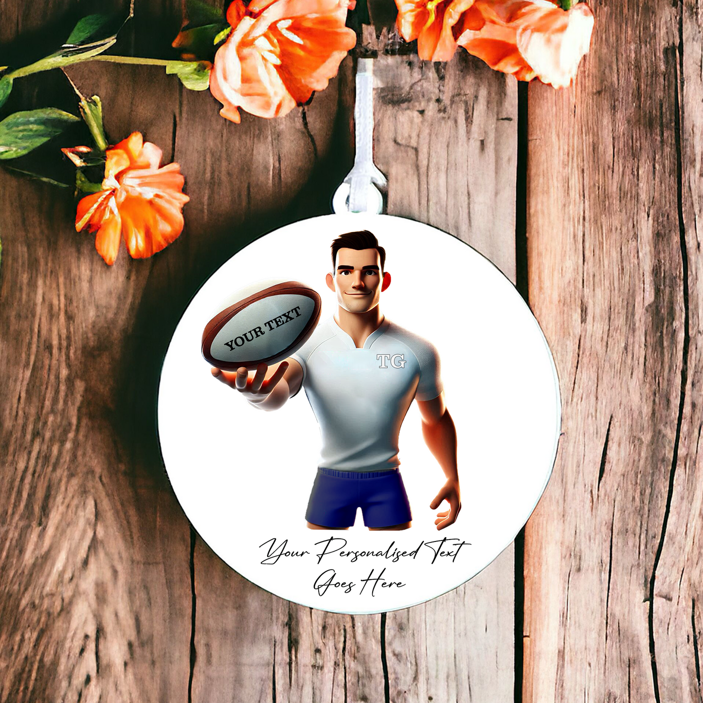 Personalised Rugby Team Shirt Creator - Hanging Decoration