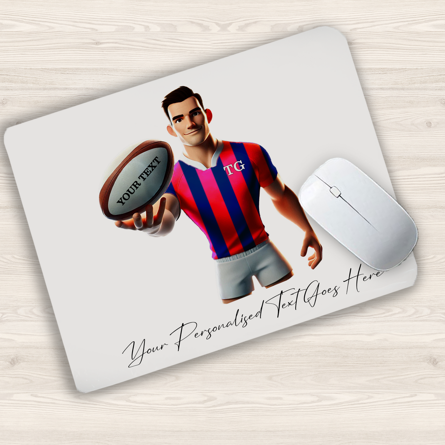 Personalised Rugby Team Shirt Creator - Mouse Mat