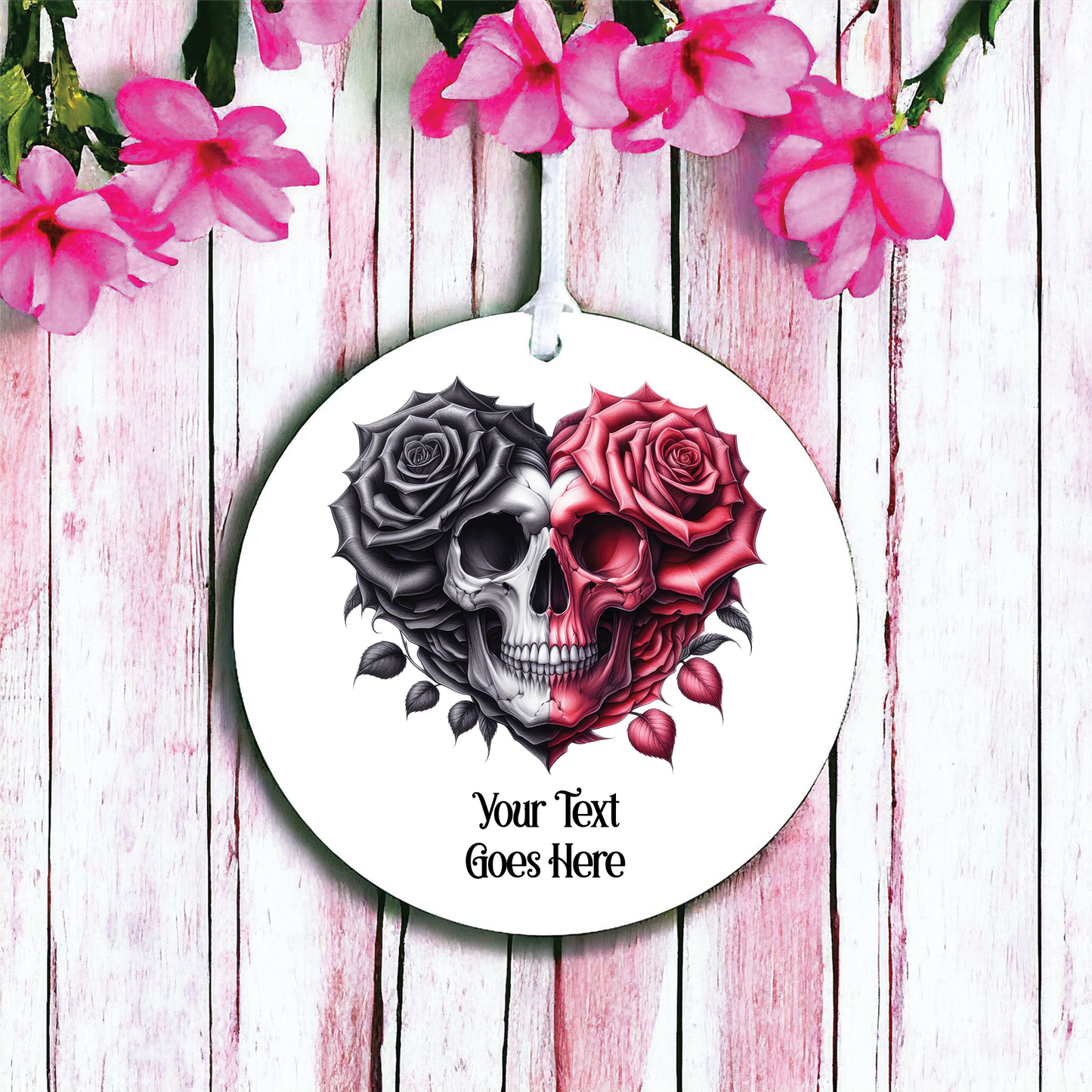 Personalised Gothic Rose Heart Love Decoration