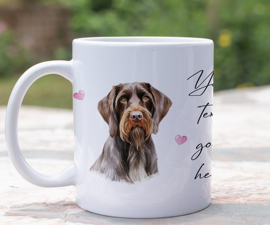 Personalised Dog Gift Mug - German Wirehaired Pointer with Custom Message and Optional Hearts