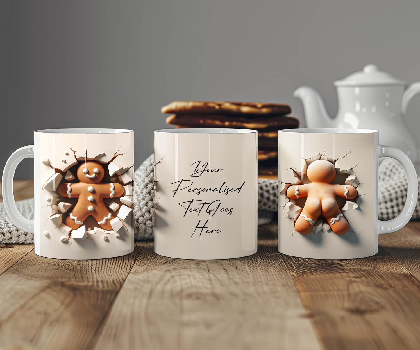 Personalised Gingerbread BREAKOUT Christmas Gift Mug