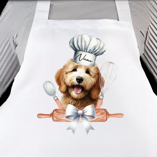 Personalised Pet Chef Dog - Golden Doodle - Keepsake Gift Kitchen Baking Cooking Apron, by Floppsie Moppsie – floppsiemoppsie at floppsiemoppsie.co.uk