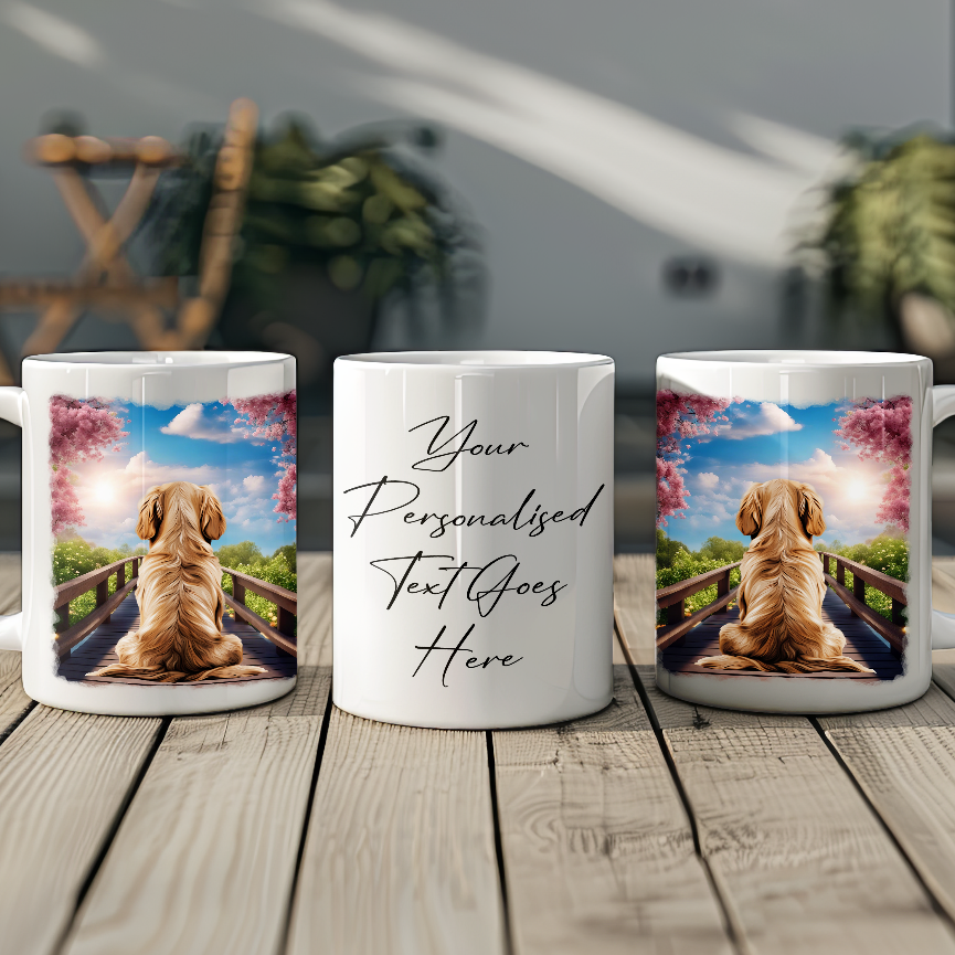 Personalised Bridge Dog Memorial Golden Retriever - Keepsake Gift Mug, by Floppsie Moppsie – floppsiemoppsie at floppsiemoppsie.co.uk