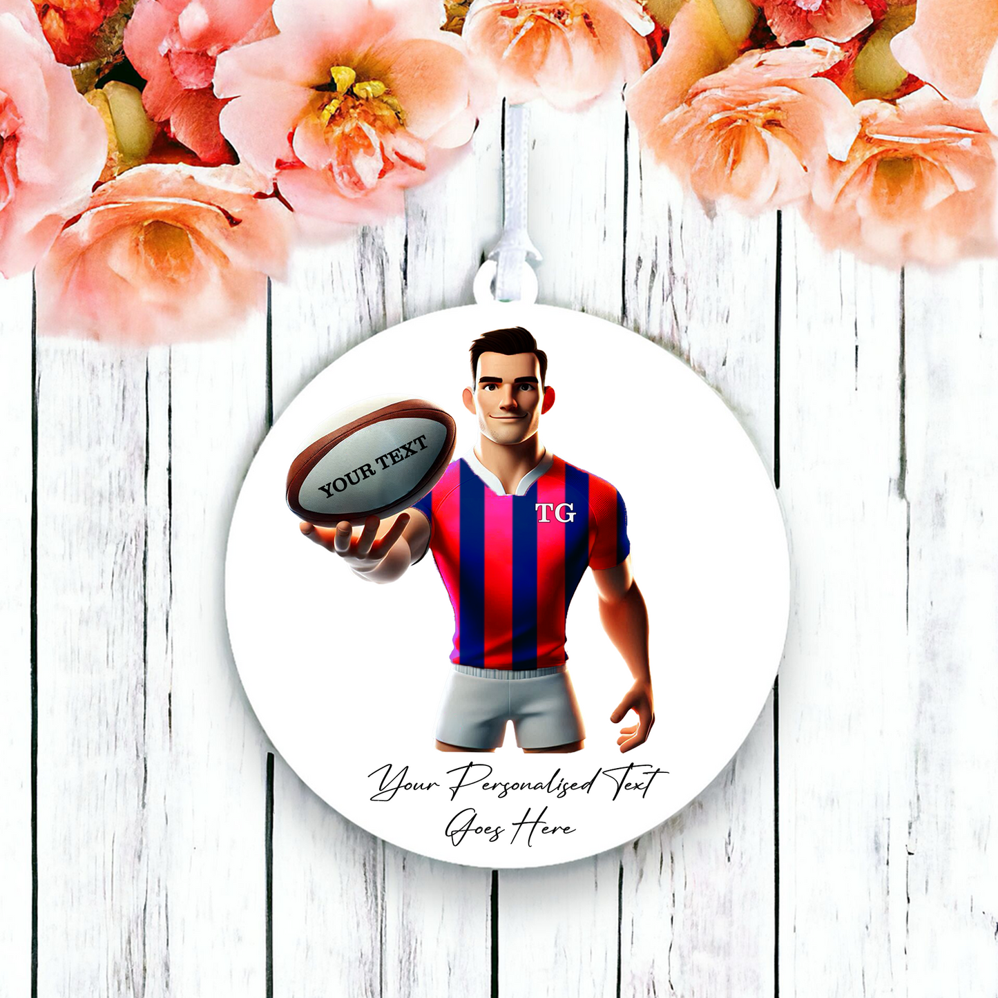 Personalised Rugby Team Shirt Creator - Hanging Decoration